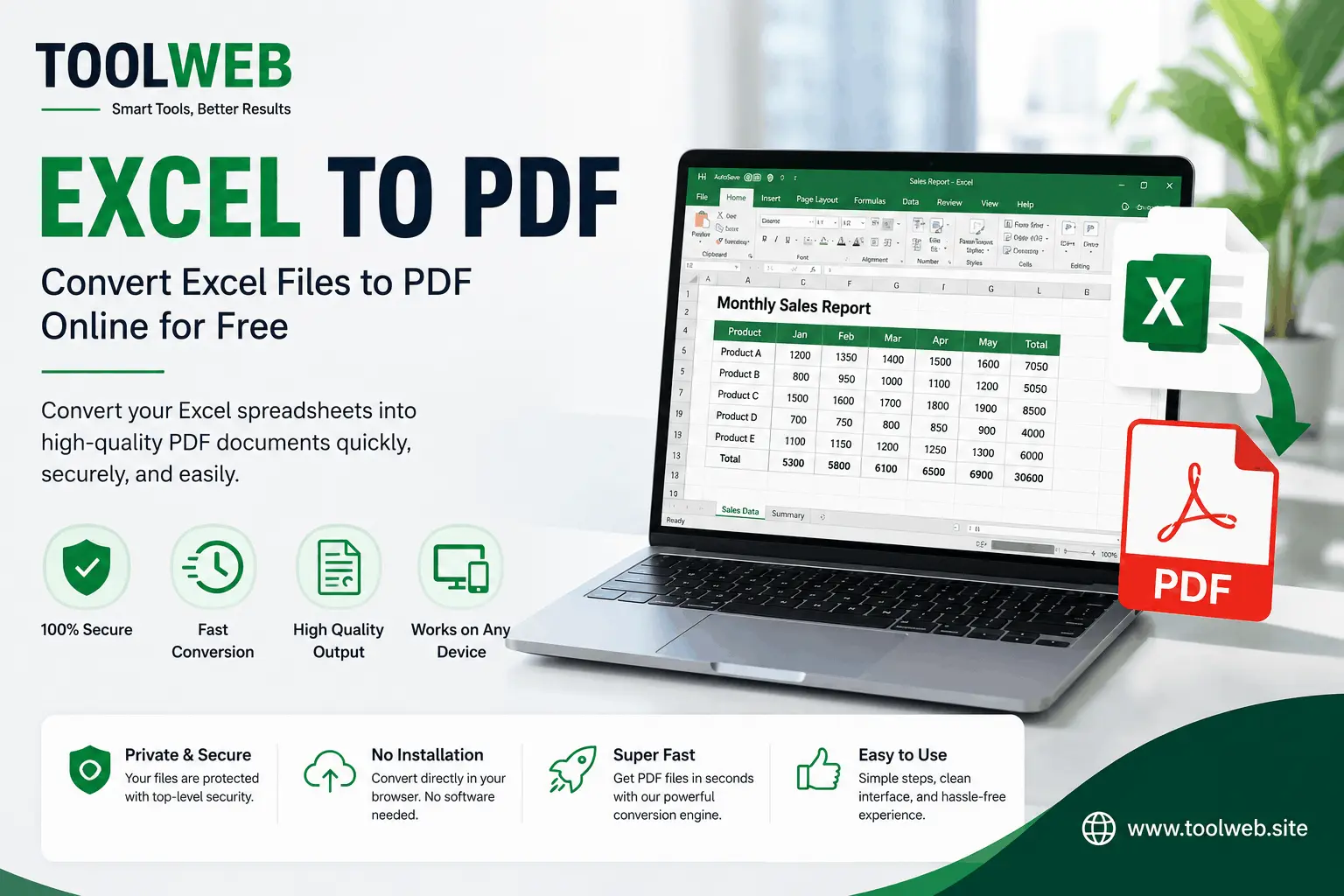 Excel to PDF Converter – Convert spreadsheets to PDF online