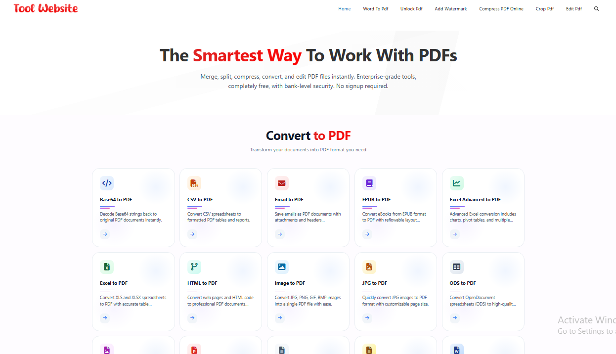 ToolWeb dashboard preview